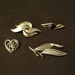 Elegant Gold and Silver Brooch Set / 4 - All Signed!!